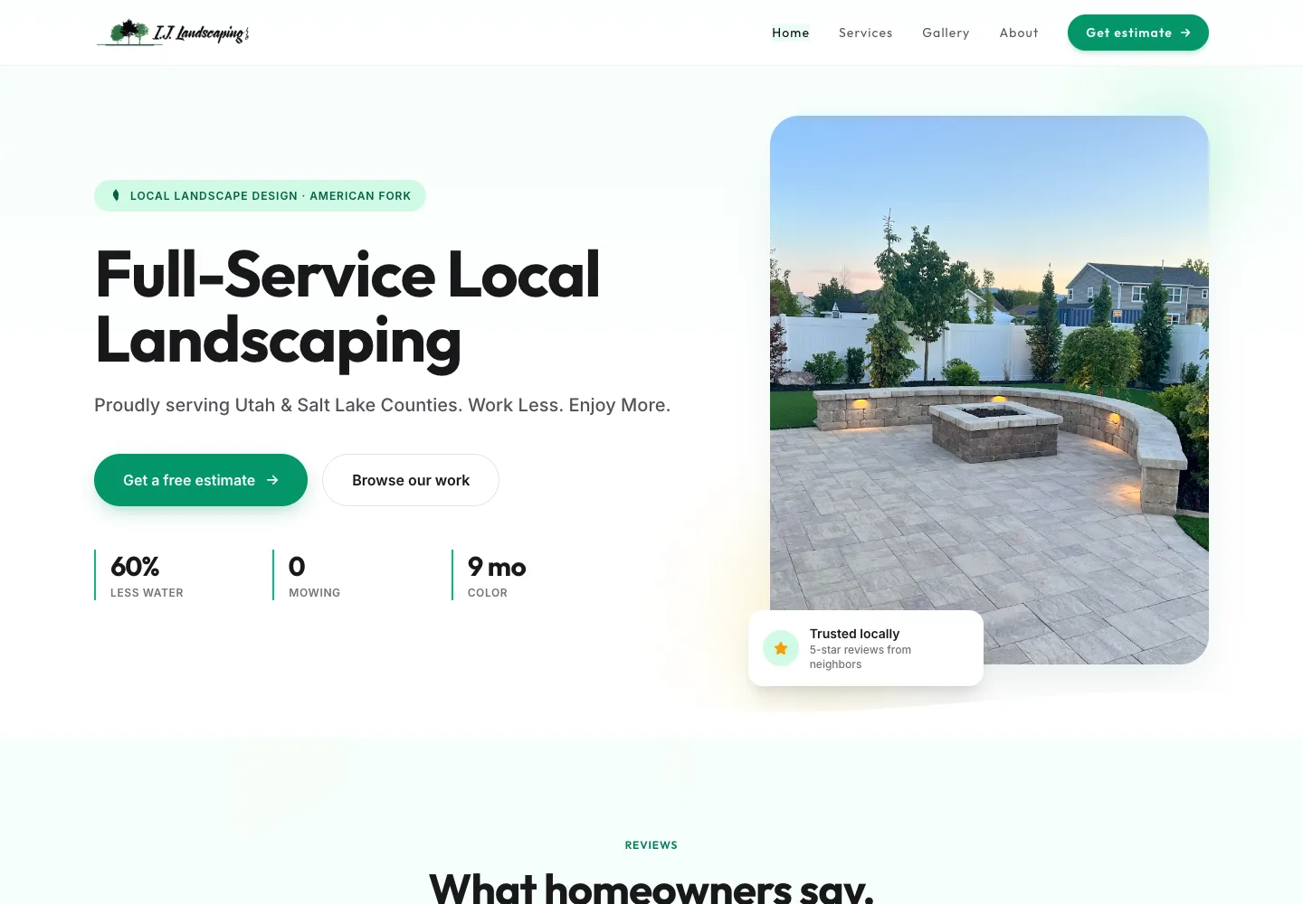 Modern Botanical desktop website preview