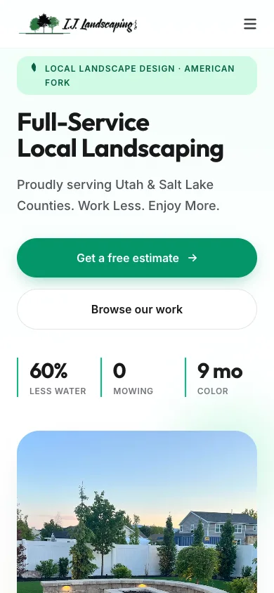 Modern Botanical mobile website preview