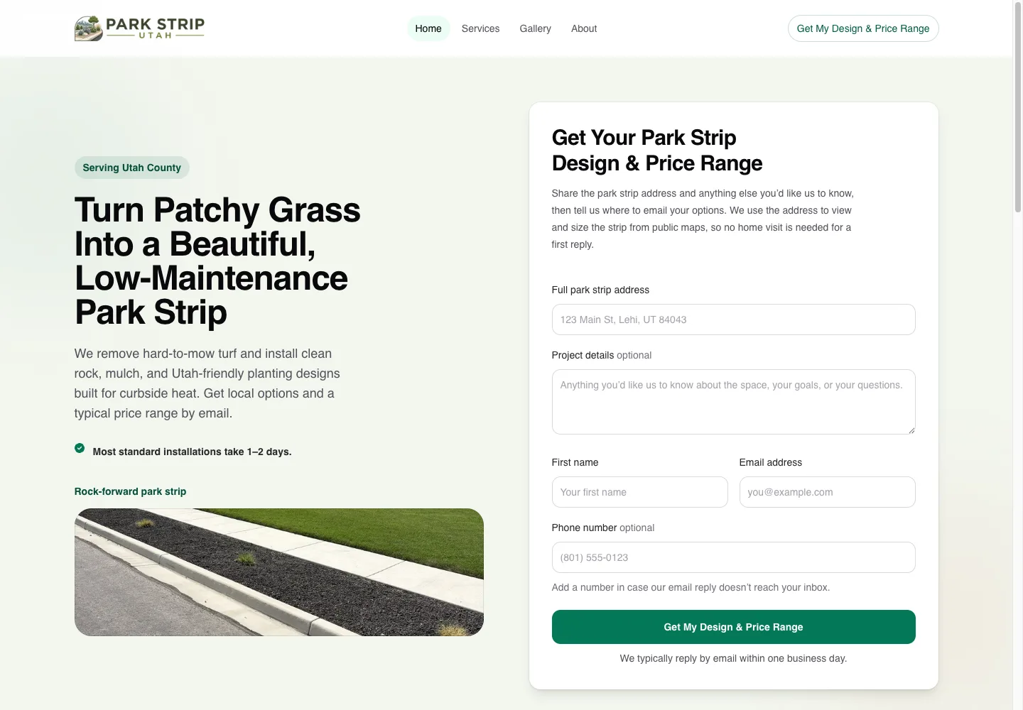 Verdant desktop website preview